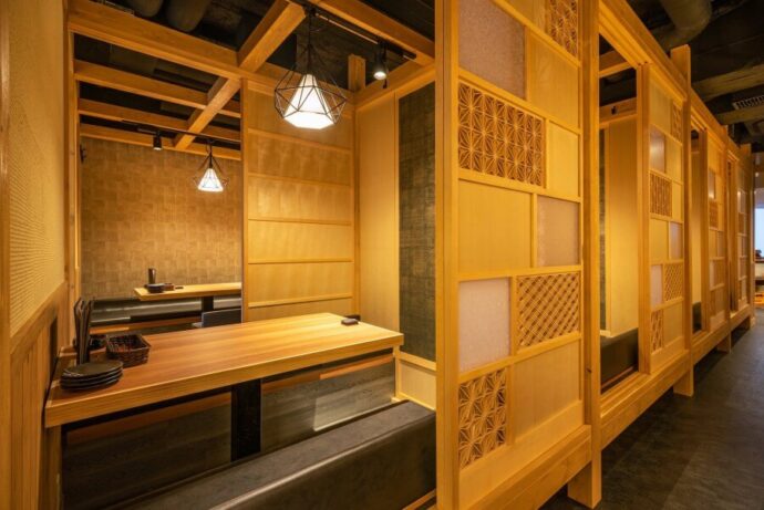 組子を使った和食店の完全個室